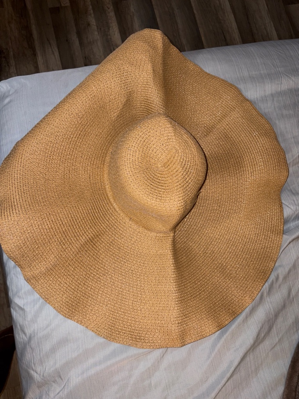 Wide Brim Straw Sun Hat - Tan